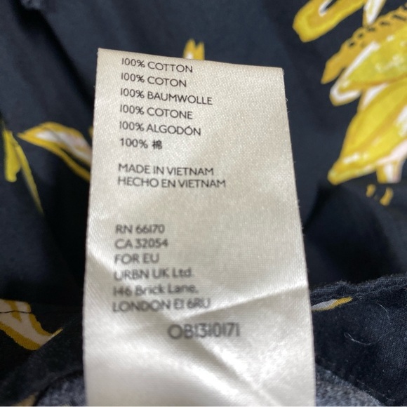 Free People Jodie Printed Tunic Womens Size XS Black Floral - Picture 9 of 9